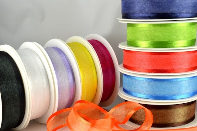 10mm, 15mm, 25mm, 40mm & 70mm Satin Sheer Ribbon x 25 Metre Rolls!