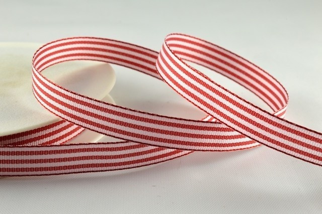 54231 - 5mm Red Pencil Stripe Ribbon (25 Metres)
