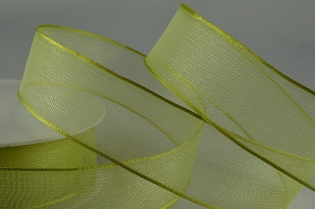 Y823 - 40mm Wired Sheer with Strong Coloured Edge (25 Metres)