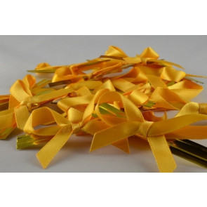 Y450 - 6mm Coloured Satin Bows (10 Pieces)-15 Goldy Orange