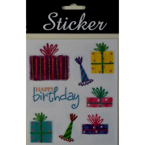 88081 - Happy Birthday Glitter Presents Stickers