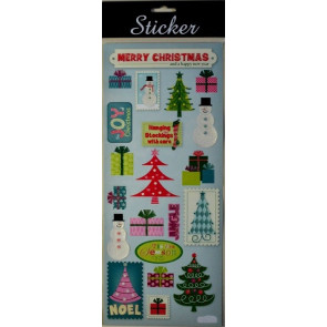 88090 - Merry Christmas Trees, Snowmen & Present Stickers