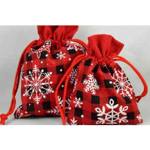 88169 - Set of 3 Merry Christmas Snowflake Bags & Draw Strings!