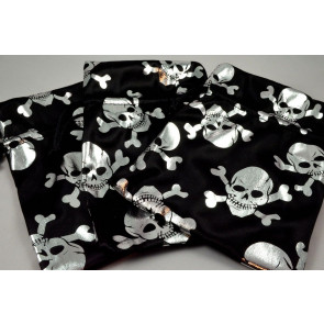 88170 - Set of 3 Black & Silver Pirate Skull Gift Bags with Draw Strings!
