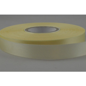 Y755 -  15mm Cream Cut single sided Polyester satin x 200 Metres