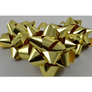 Y675 - Gold Gift Packs of 6 Metallic Bows with Self Adhesive Tab