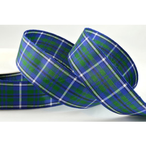 Y810 - 12mm-422 Green & Blue Tartan -25 Metres