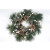 22085 - Large Wintery hanging wreath with frosted pine cones, pine needles , silver baubles and white berries. Approx Size:  45cm Dia