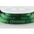 54113 - 10mm Green Merry Christmas Satin Print (20 Metres)